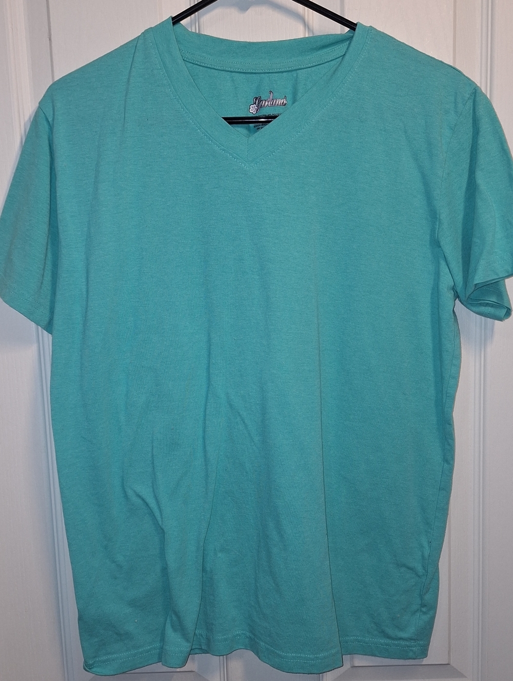 Garland V-Neck Short Sleeve Tee Large Light Green Teal